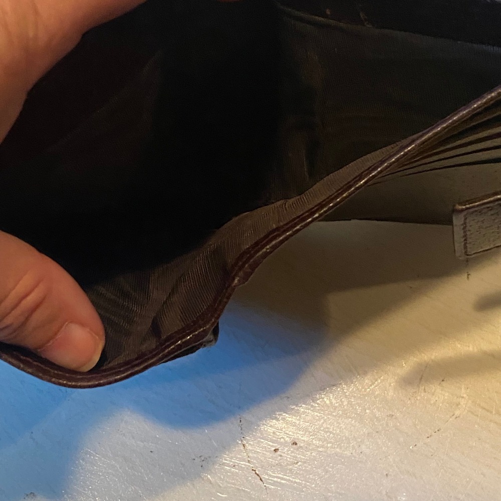 Gucci Wallet Brown GG Canvas Leather Trim Bi Fold Snap Closure Vintage - Picture 6 of 8